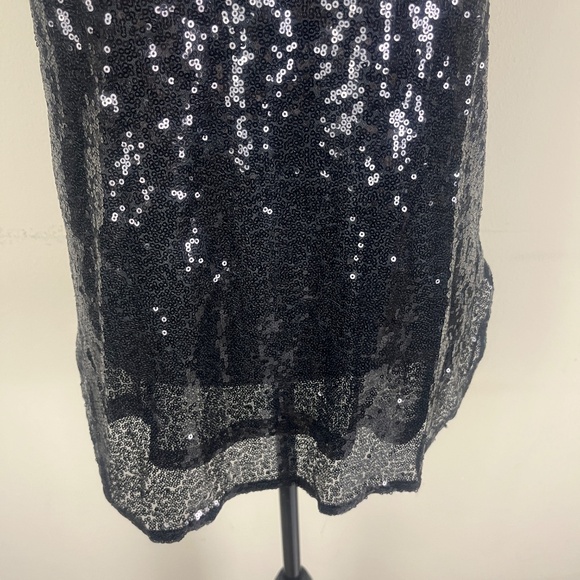 NWT Zeagoo Women Tank Top Sz Large Sequin Sheered Party Black - Picture 3 of 10